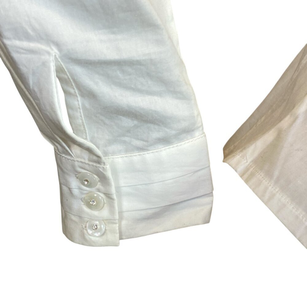 NWT Adobe Rose White Button-Down Lace Overlay Top Sz L #102P - Picture 8 of 10